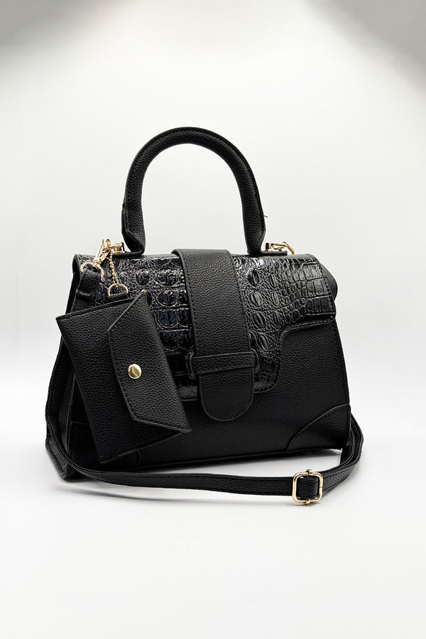 Svnx Patent Croc Top Handle Bag