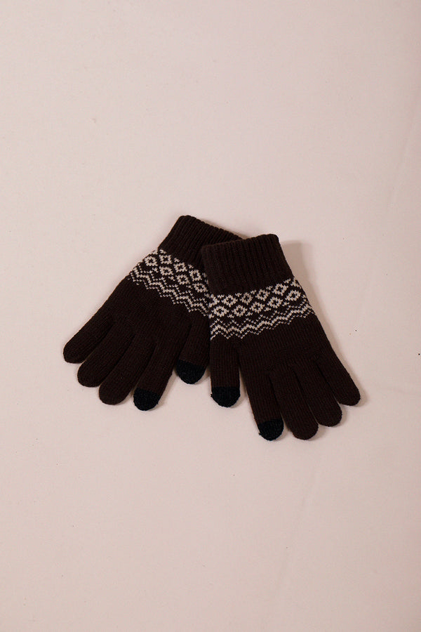 Svnx Pattern Gloves In Brown