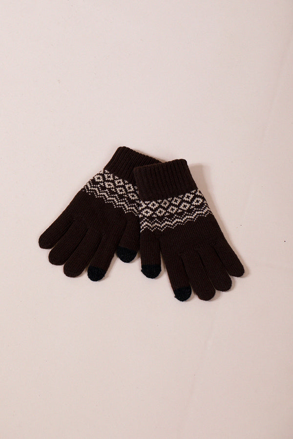 Svnx Pattern Gloves In Brown