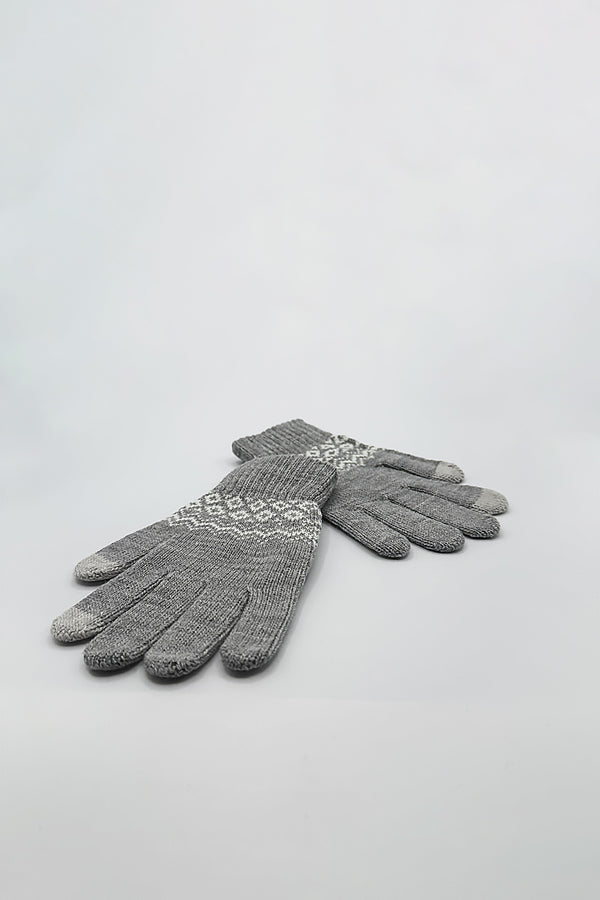 Svnx Pattern Gloves In Grey