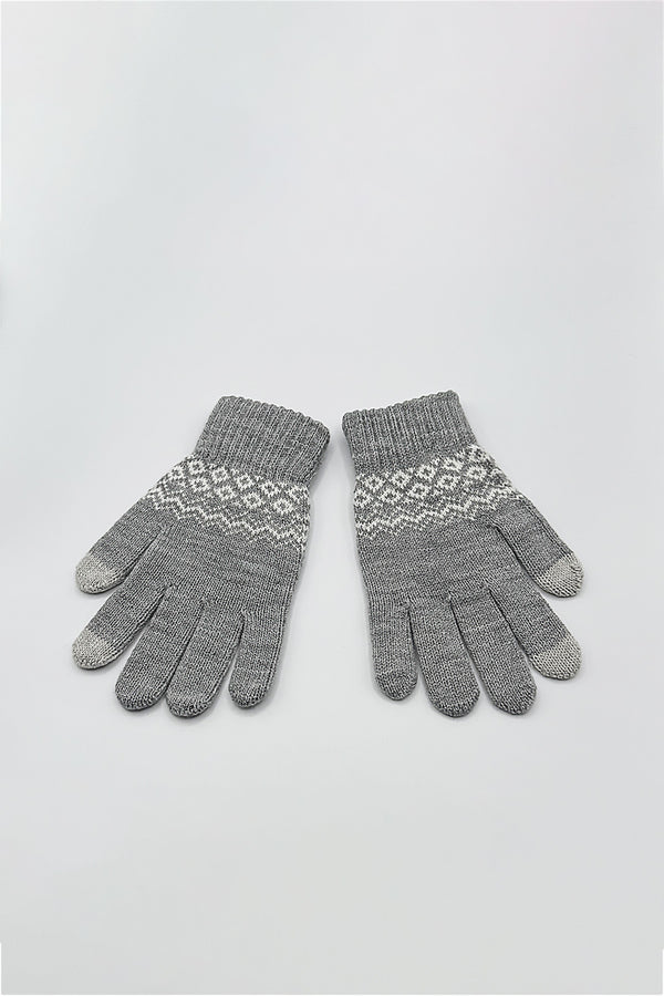 svnx Pattern Gloves In Grey