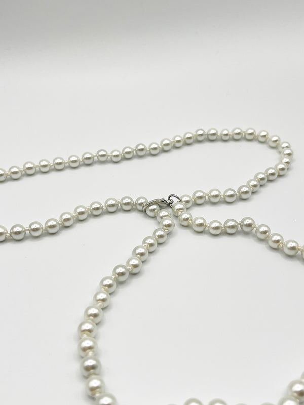Svnx Pearl Chain Belt In Silver