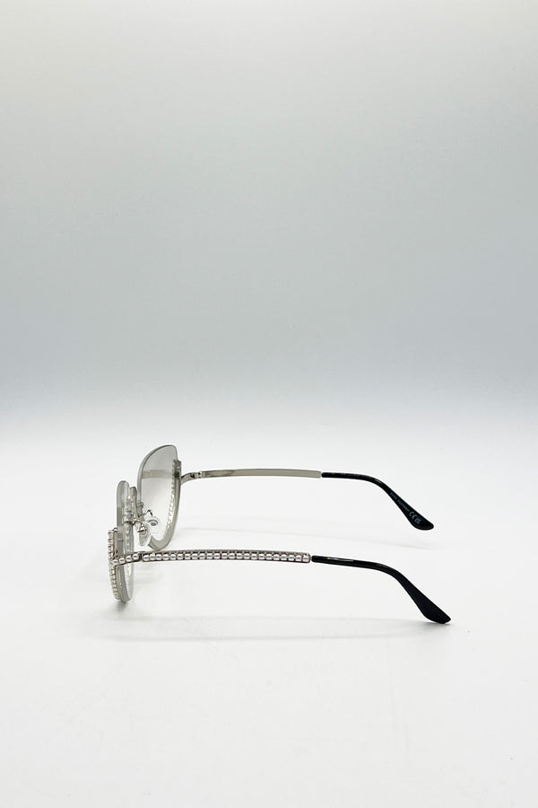 Svnx Pearl Sunglasses In Silver Grey