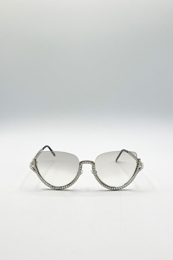 svnx Pearl Sunglasses in Silver Grey