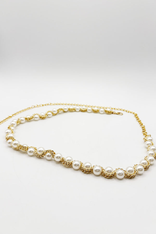Svnx Pearl Waist Chain Belt