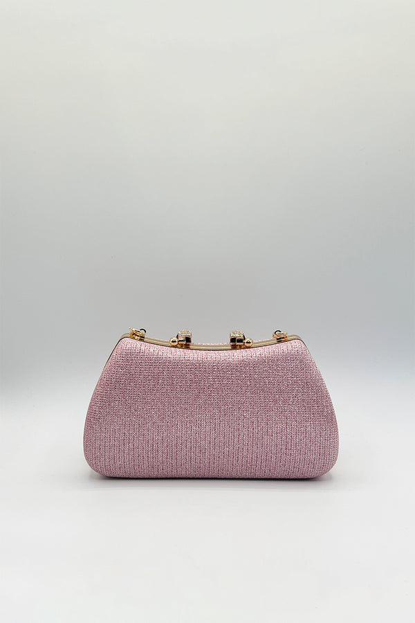 Svnx Pink Shimmer Clutch Bag