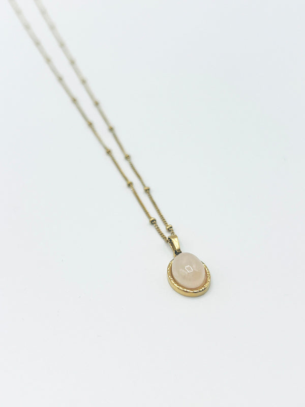 Svnx Pink Stone Pendant Necklace - Gift Boxed