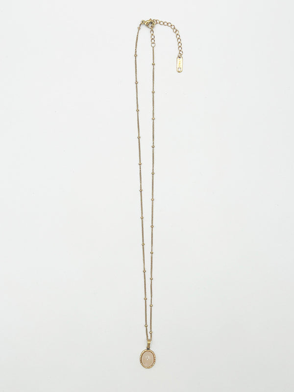 Svnx Pink Stone Pendant Necklace - Gift Boxed