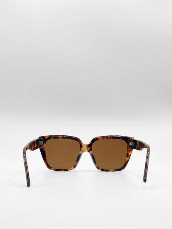 Svnx Plastic Frame Oversized Cat Eye Sunglasses