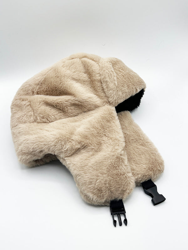 Svnx Plush Trapper Hat In Beige