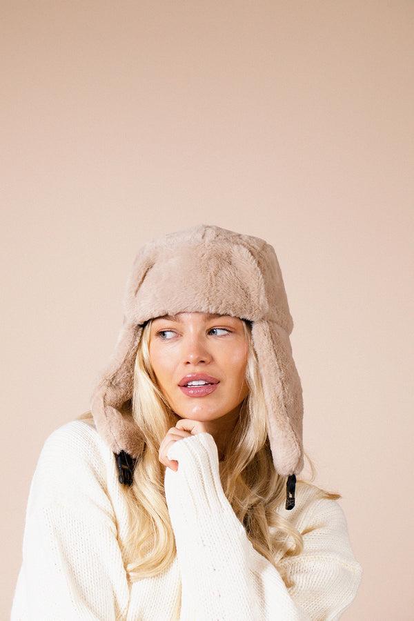 svnx Plush Trapper Hat In Beige