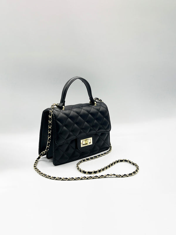 Svnx Quilted Top Handle Bag In Black