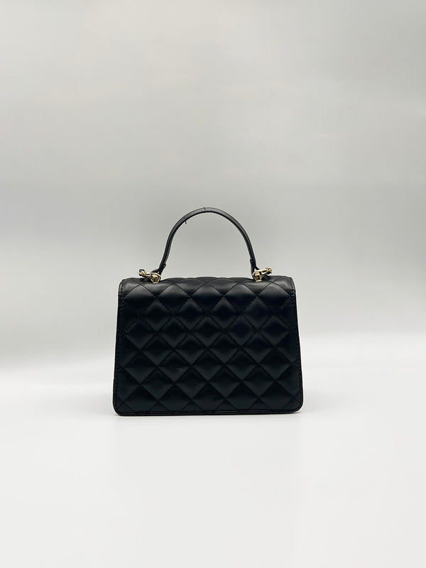 Svnx Quilted Top Handle Bag In Black