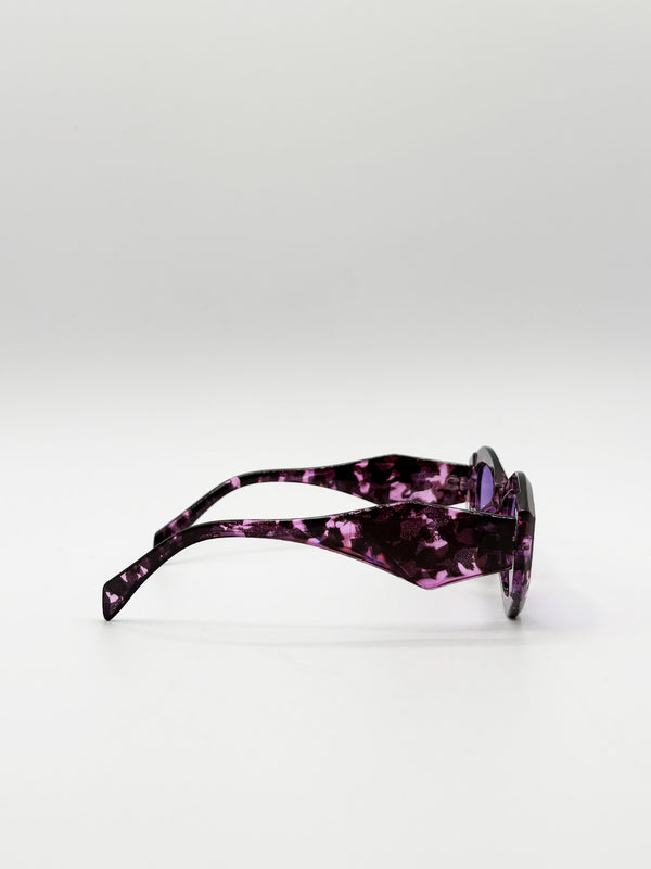 Svnx Retro Polygonal Cat-Eye Sunglasses In Purple