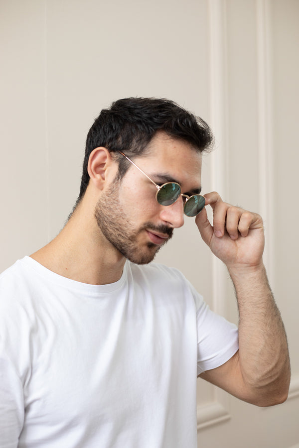 Svnx Retro Round Sunglasses In Gold