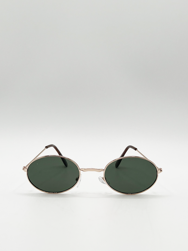 svnx Retro Round Sunglasses in Gold