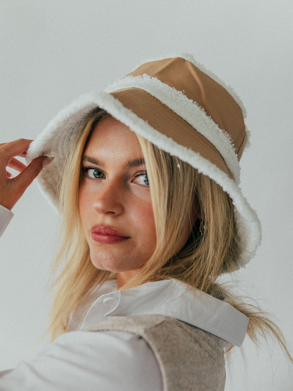 Svnx Reversible PU Bucket Hat With Borg Trims