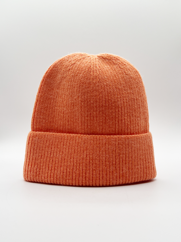 Svnx Ribbed Beanie Hat In Coral