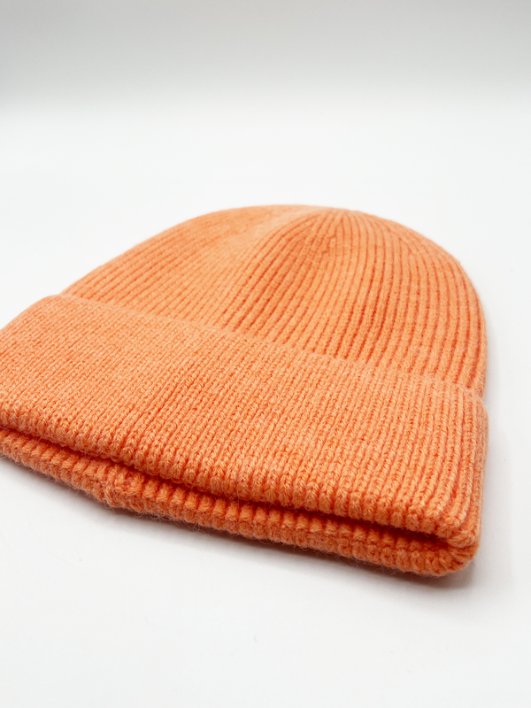 Svnx Ribbed Beanie Hat In Coral