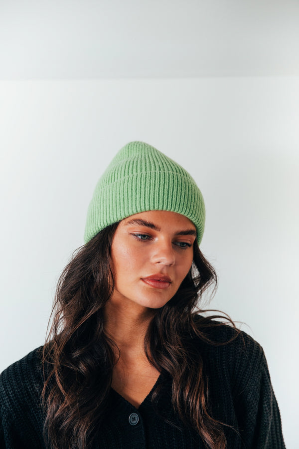 Svnx Ribbed Beanie Hat In Green