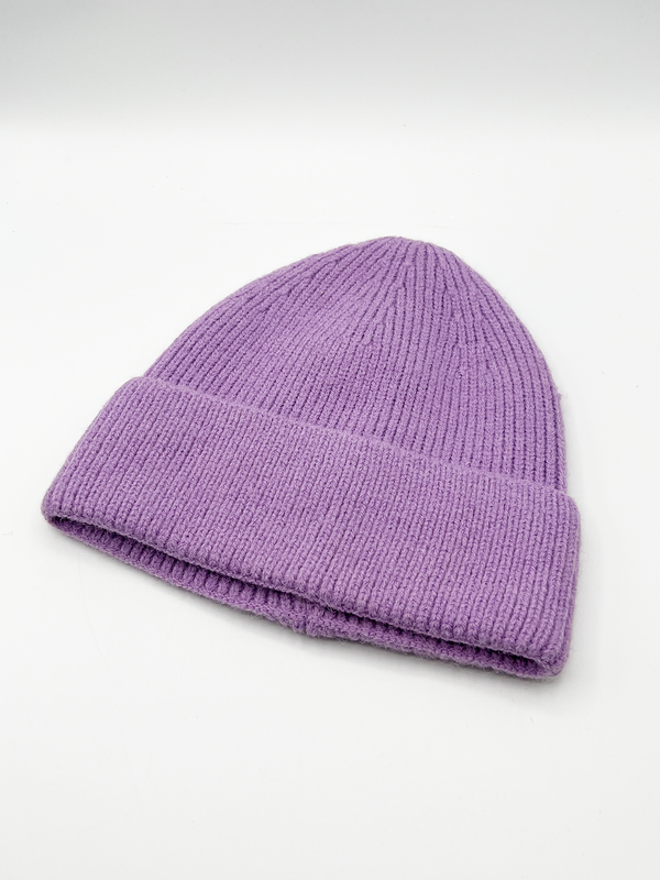 Svnx Ribbed Beanie Hat In Purple