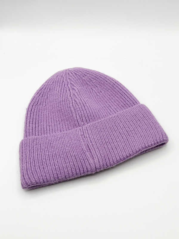 Svnx Ribbed Beanie Hat In Purple