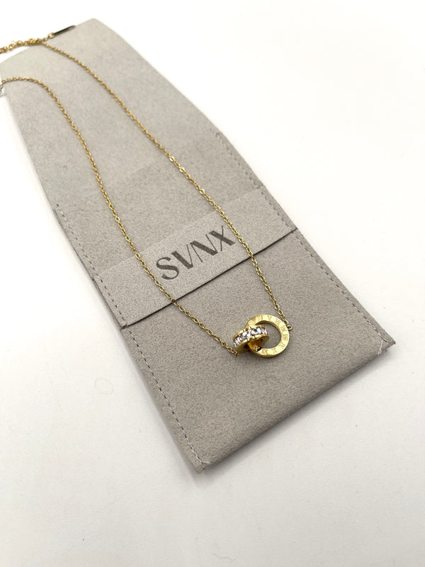 Svnx Roman Numeral Necklace In Gold