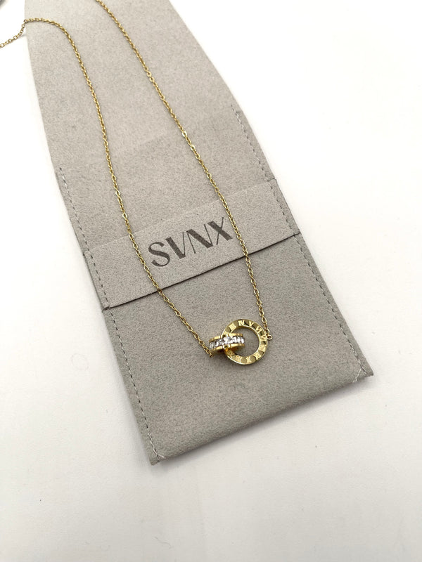 Svnx Roman Numeral Necklace In Gold
