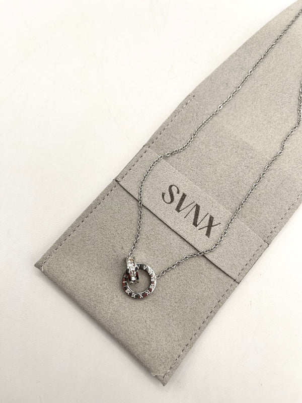 Svnx Roman Numeral Necklace In Silver