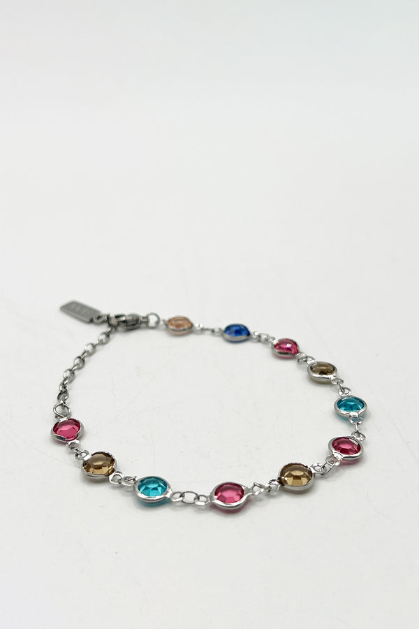 Svnx Round Crystal Bracelet In Multi - Gift Boxed