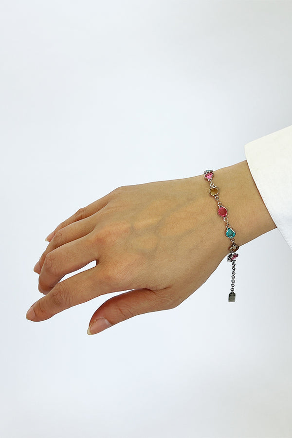 Svnx Round Crystal Bracelet In Multi - Gift Boxed