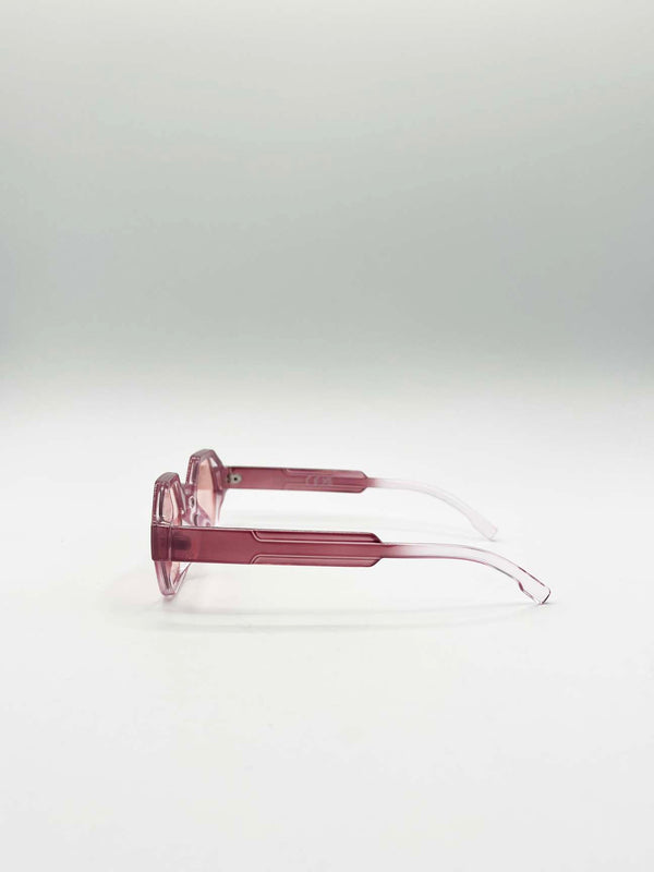 Svnx Round Hexagon Sunglasses In Pink