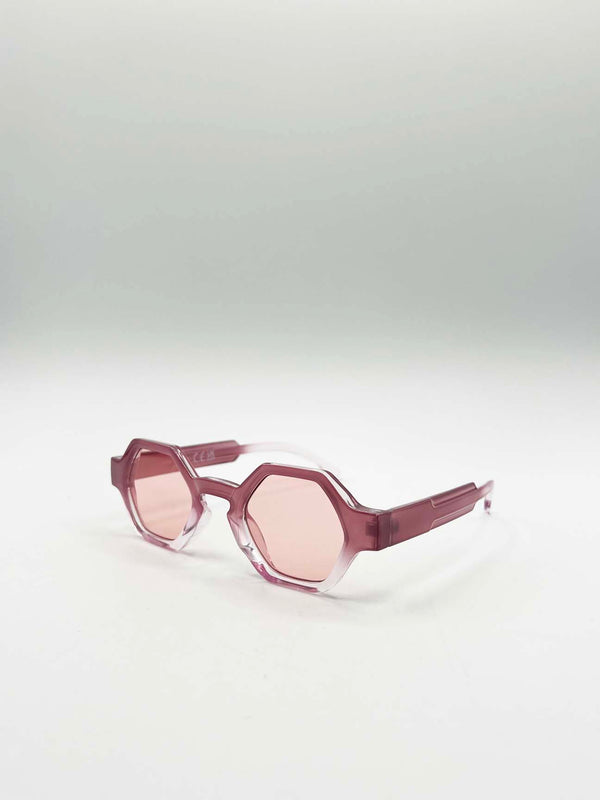 Svnx Round Hexagon Sunglasses In Pink