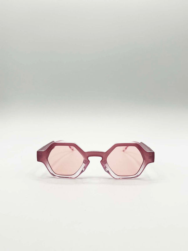 svnx Round Hexagon Sunglasses in Pink
