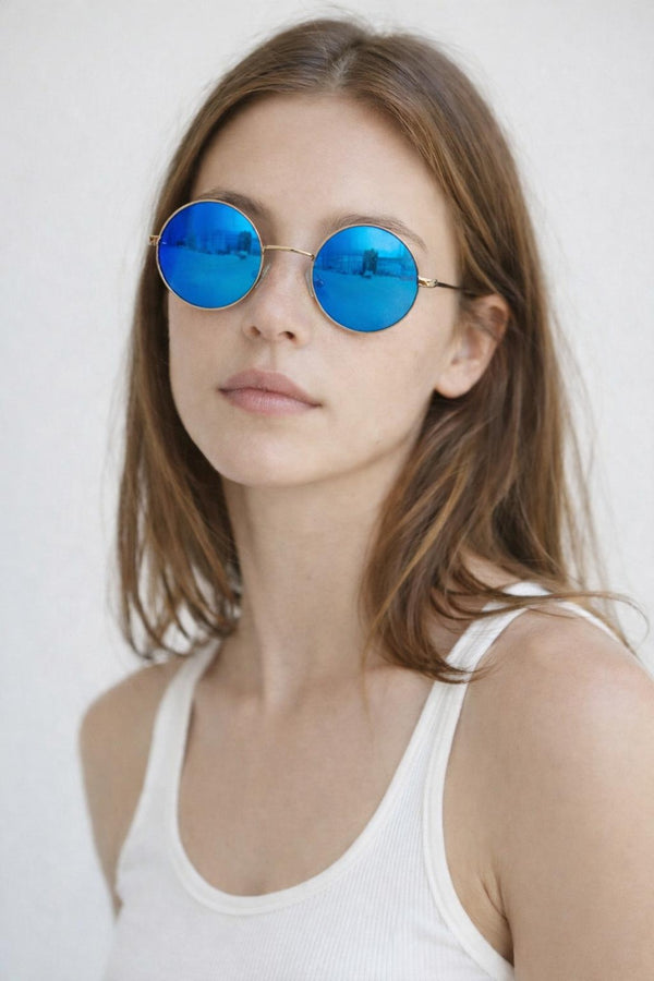 Svnx Round Metal Sunglasses In Shiny Silver