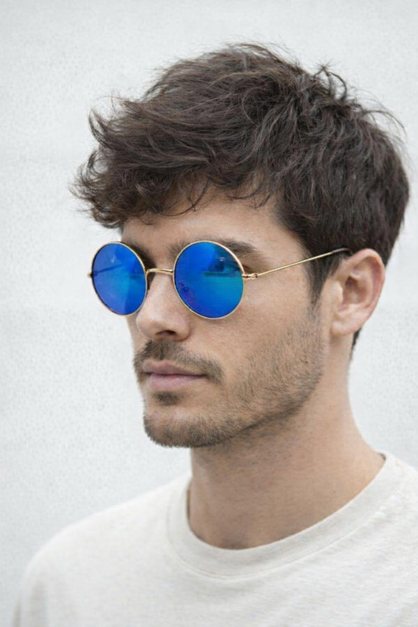 svnx Round Metal Sunglasses In Shiny Silver