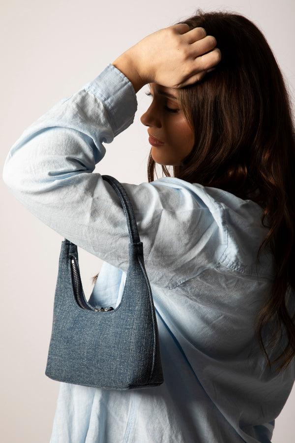Svnx Short Handle Denim Shoulder Bag