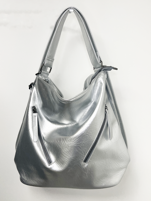 Svnx Silver 2-in-1 Shoulder Bag And Backpack