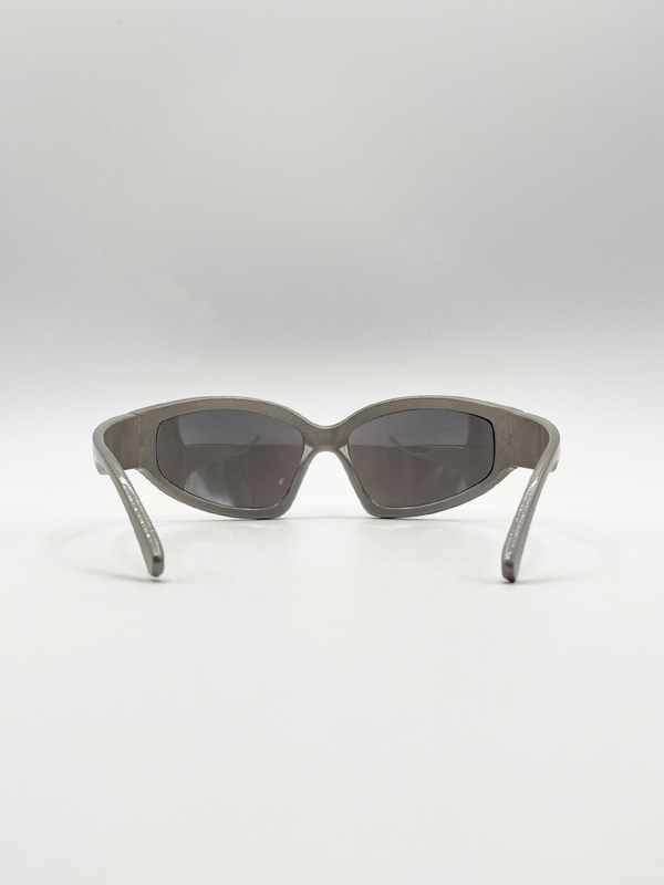 Svnx Silver Racer Wrap Sunglasses