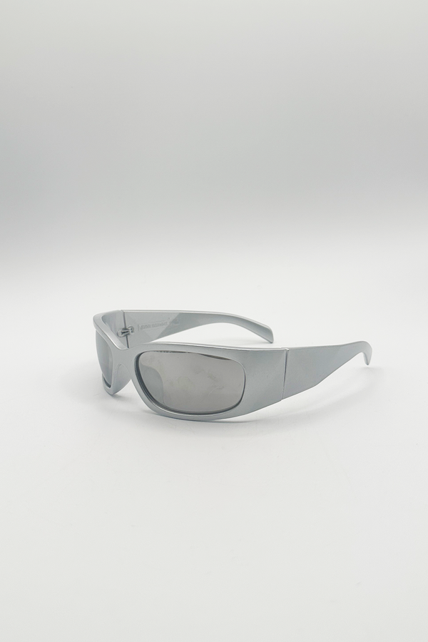 Svnx Silver Racer Wrap Sunglasses