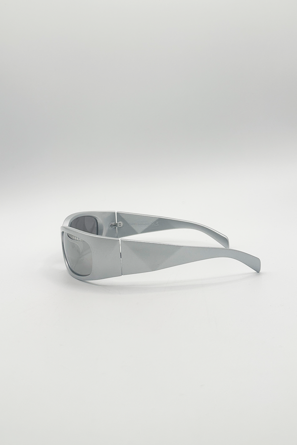 Svnx Silver Racer Wrap Sunglasses