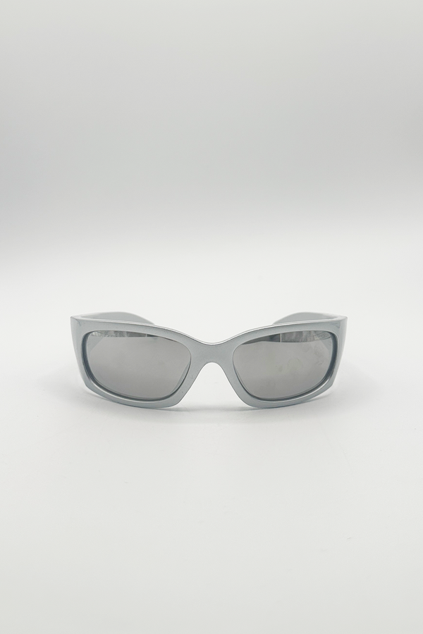 svnx Silver Racer Wrap Sunglasses