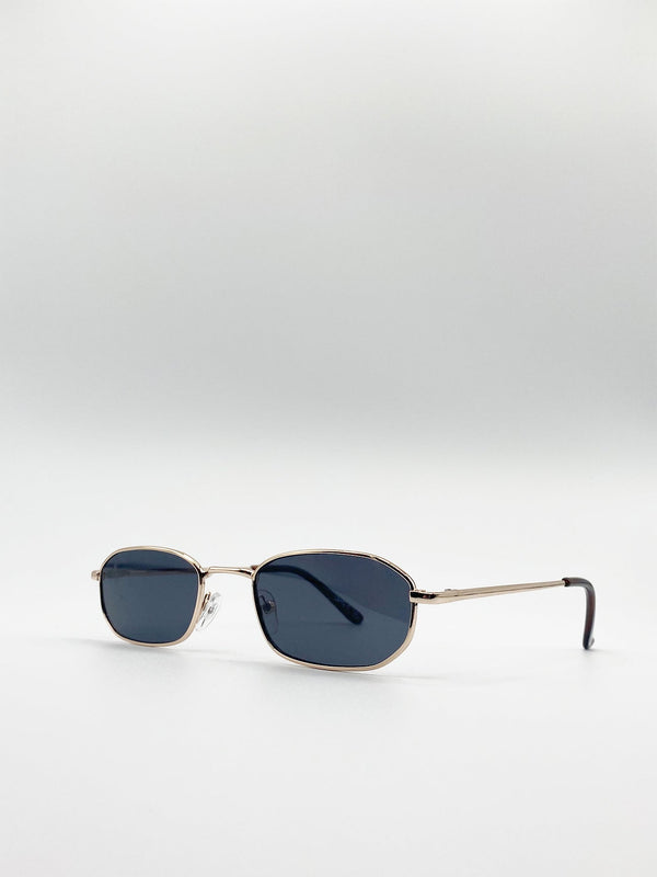 Svnx Slim Metal Frame Rectangle Sunglasses
