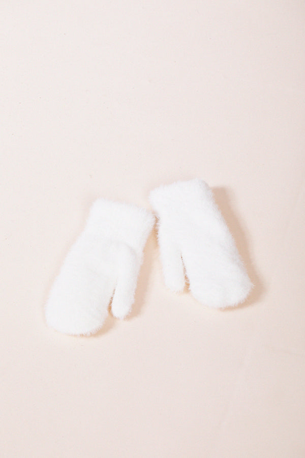 Svnx Soft Knitted Mittens In Cream