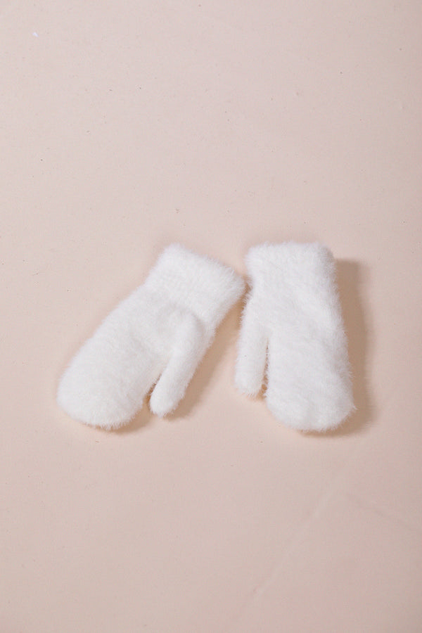 svnx Soft Knitted Mittens In Cream