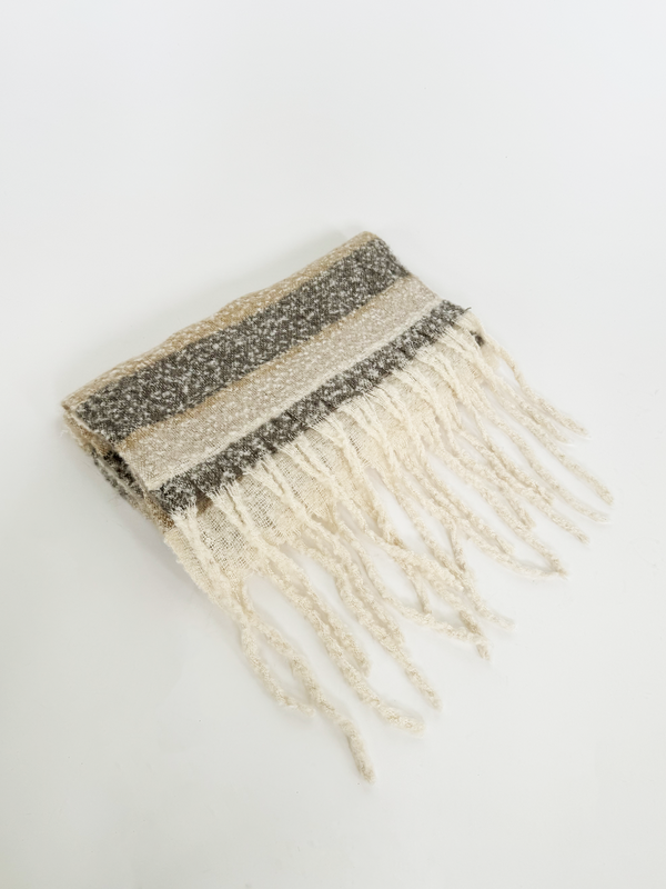 Svnx Soft Neutral Striped Scarf