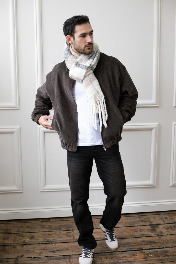 Svnx Soft Neutral Striped Scarf