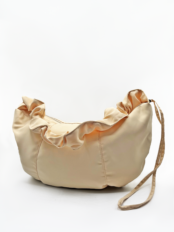 Svnx SVNX Soft Oversized Scrunchie Strap Bag In Unbleached Cotton