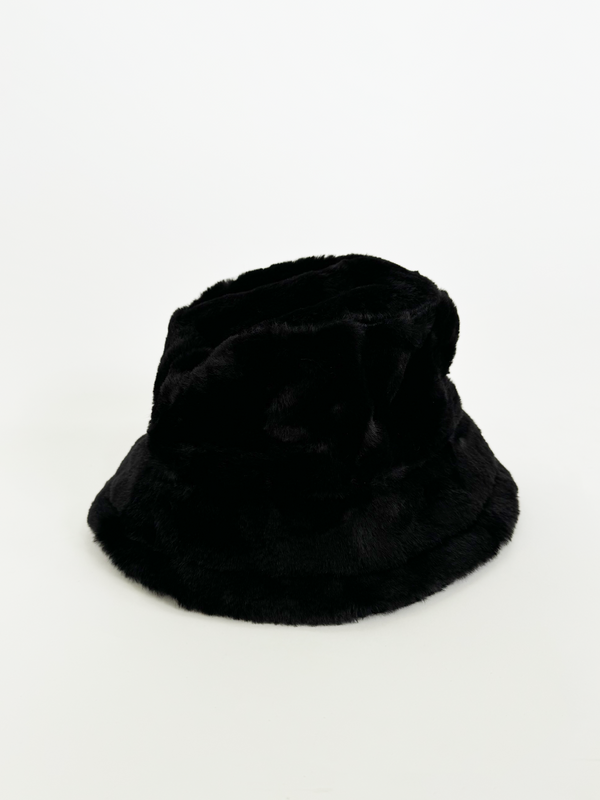 Svnx Soft Plush Black Bucket Hat
