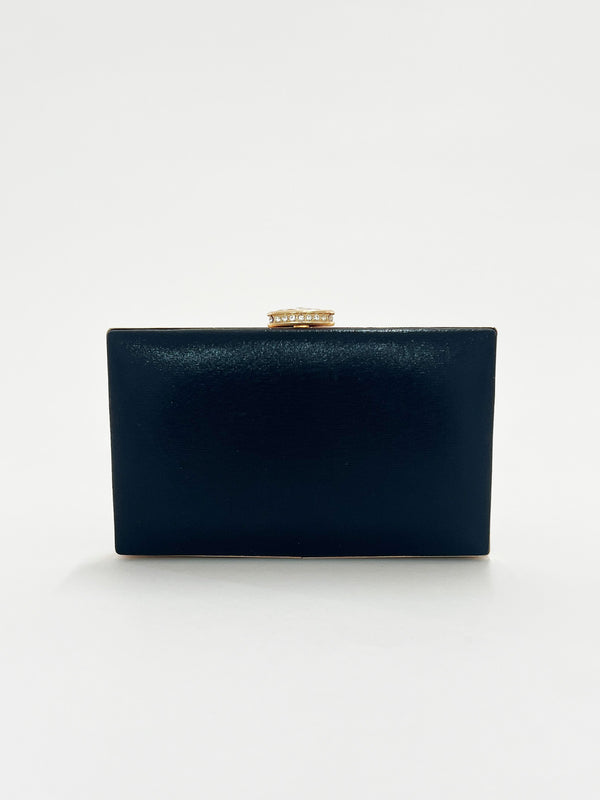 Svnx Square Box Clutch With Floral Applique